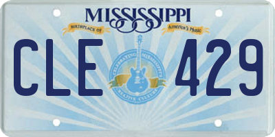 MS license plate CLE429