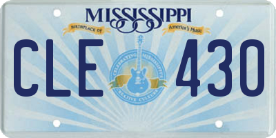 MS license plate CLE430