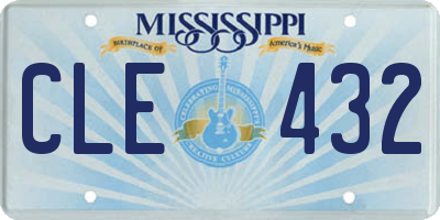 MS license plate CLE432