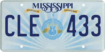 MS license plate CLE433