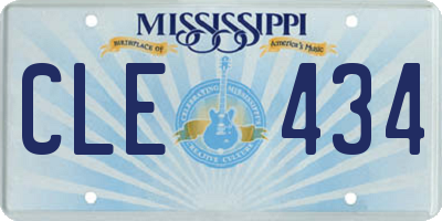 MS license plate CLE434