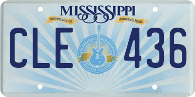 MS license plate CLE436
