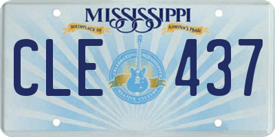 MS license plate CLE437