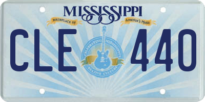 MS license plate CLE440