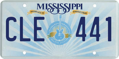 MS license plate CLE441