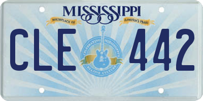 MS license plate CLE442