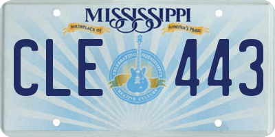 MS license plate CLE443