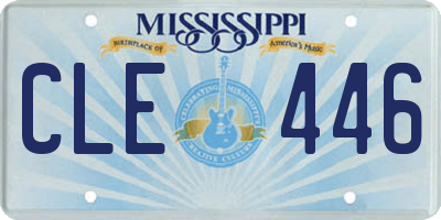 MS license plate CLE446