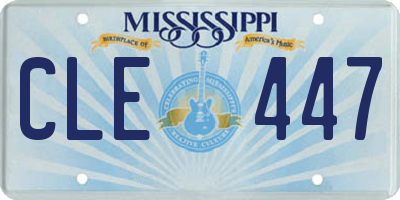 MS license plate CLE447