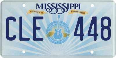 MS license plate CLE448