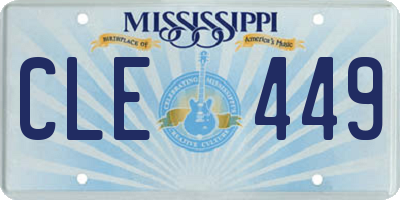 MS license plate CLE449