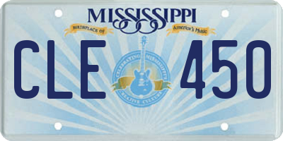 MS license plate CLE450