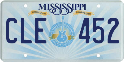 MS license plate CLE452