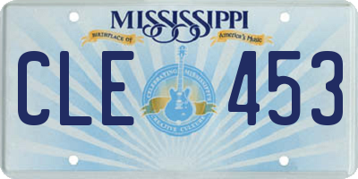 MS license plate CLE453