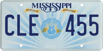 MS license plate CLE455