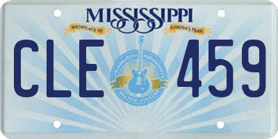 MS license plate CLE459