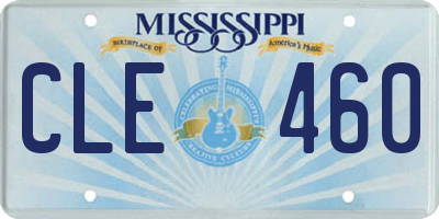 MS license plate CLE460