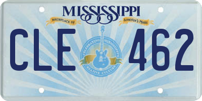 MS license plate CLE462
