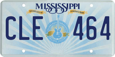 MS license plate CLE464