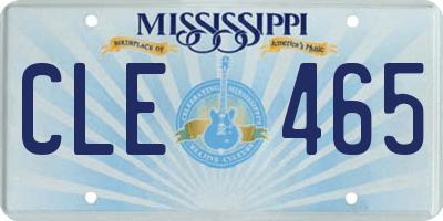 MS license plate CLE465