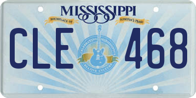 MS license plate CLE468