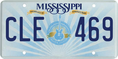 MS license plate CLE469