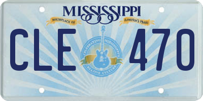 MS license plate CLE470