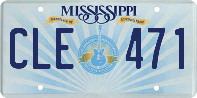 MS license plate CLE471