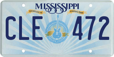 MS license plate CLE472