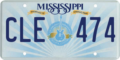 MS license plate CLE474