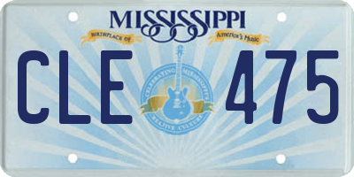 MS license plate CLE475
