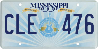 MS license plate CLE476