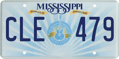 MS license plate CLE479