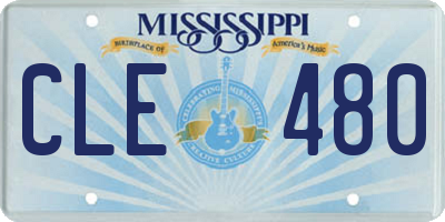 MS license plate CLE480