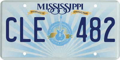 MS license plate CLE482