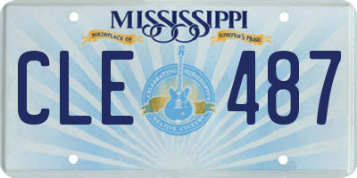 MS license plate CLE487