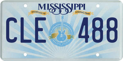 MS license plate CLE488