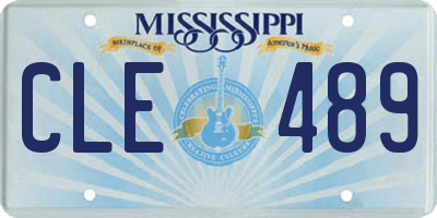 MS license plate CLE489