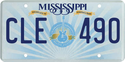 MS license plate CLE490