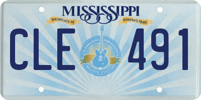 MS license plate CLE491
