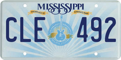MS license plate CLE492