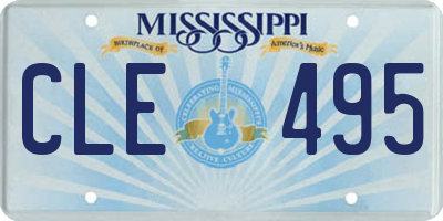 MS license plate CLE495
