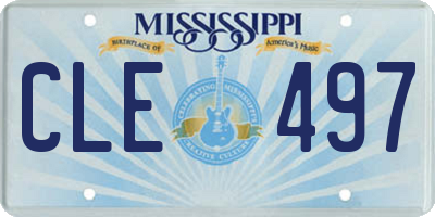 MS license plate CLE497