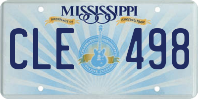 MS license plate CLE498