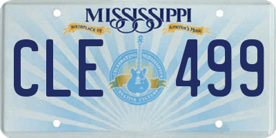 MS license plate CLE499