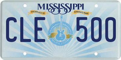 MS license plate CLE500