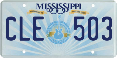 MS license plate CLE503
