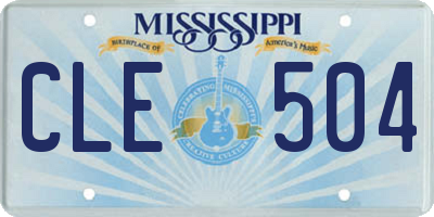 MS license plate CLE504