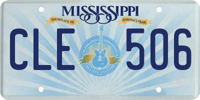 MS license plate CLE506