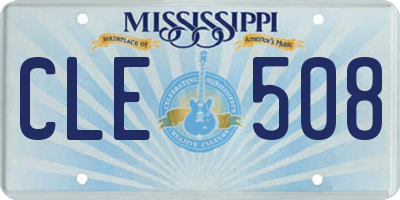 MS license plate CLE508